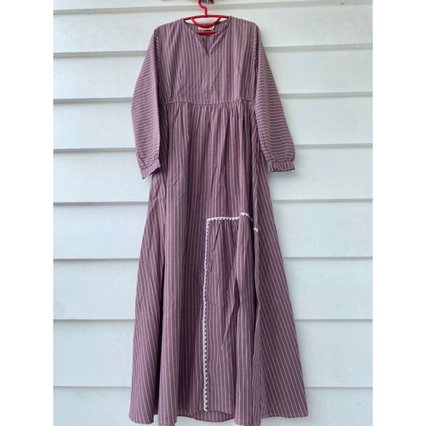GAMIS KATUN MOTIF SALUR BYANCA DRESS