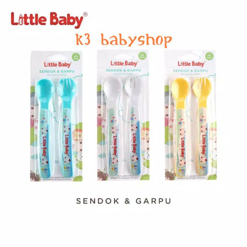 Little Baby Sendok Garpu Bayi Baby Spoon and Fork set sendok makan anak MPASI