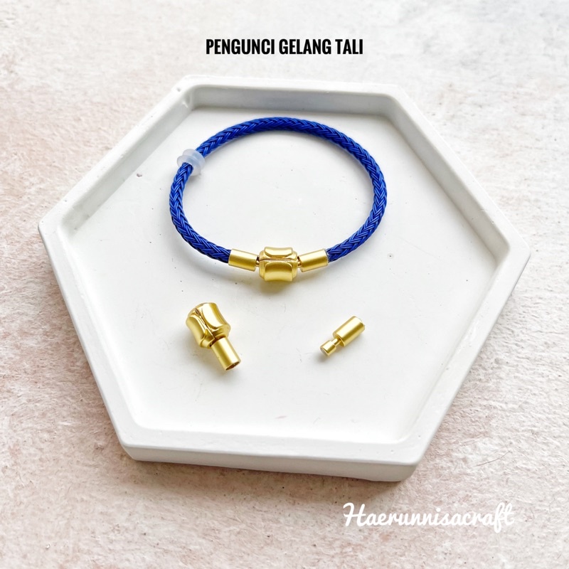 Pengunci/Pengait Gelang Tali Waterproof Gold dan Bakar Untuk Tali 3mm