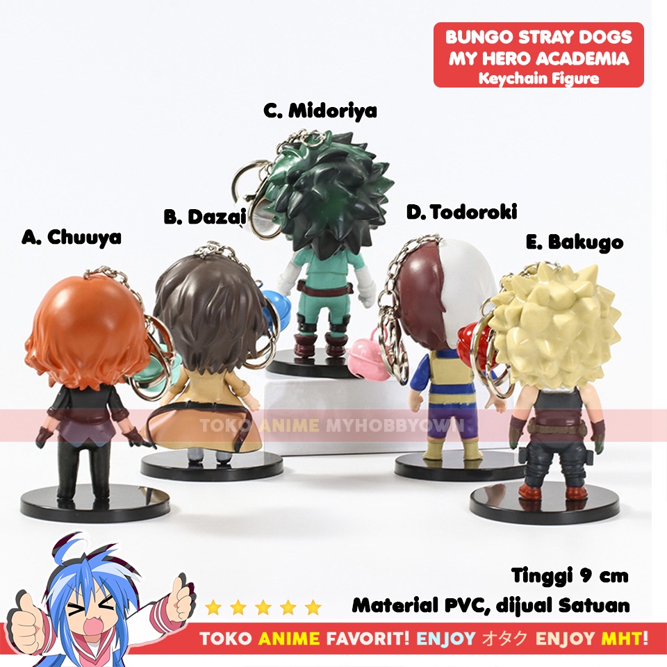 Gantungan Kunci Figure Anime My Hero Academia Bungo Stray Dogs Bell Todoroki Bakugo Midoriya Dazai Chuuya