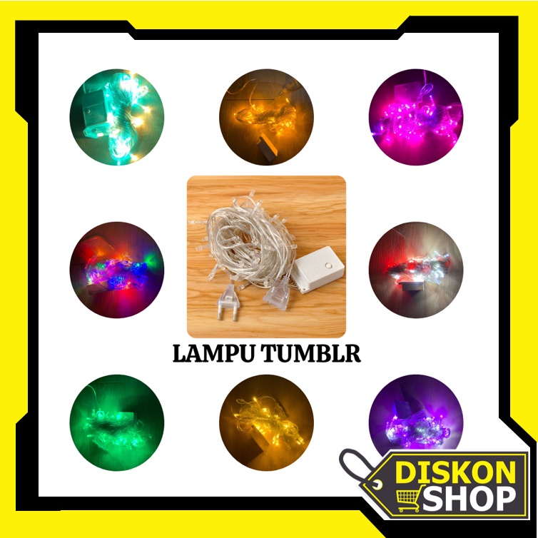 Diskon Shop - L223 Lampu Tumblr 50 LED 10 Meter / Tumblr Light / LED Dekorasi / Lampu Ada Sambung / Lampu Natal