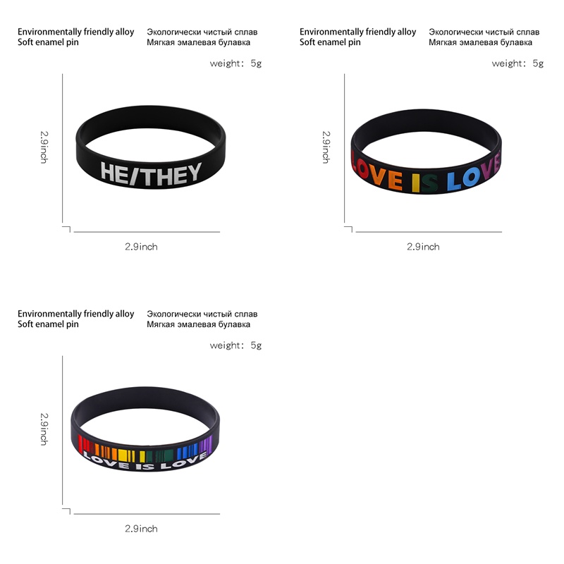 Gelang Bahan Silikon Warna Pelangi Untuk Pasangan