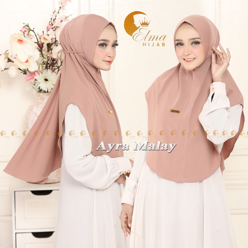 Hijab Instan Ayra Malay Bahan Jersey Super By Elma Hijab