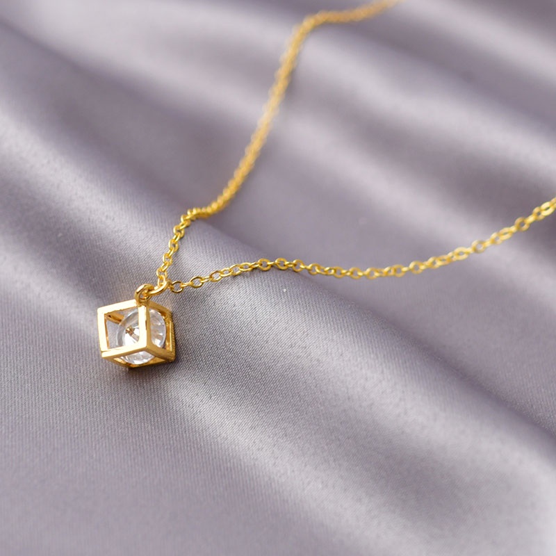 XiaoboACC Korean Fashion Hollow Cubic Zircon Pendant Necklace Cute Butterfly Heart Crown Chain Necklaces Girlfriend Gifts