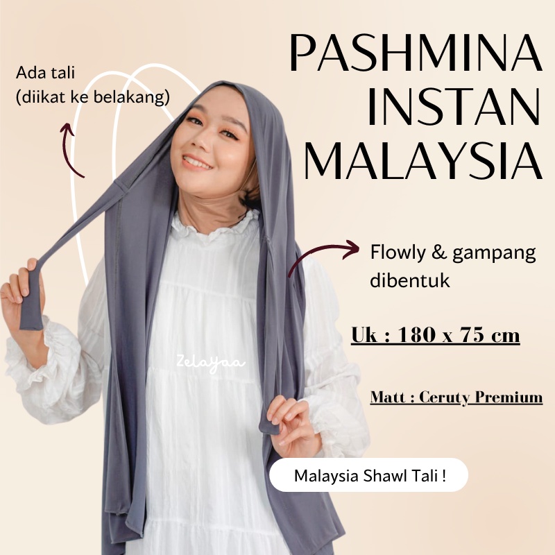 PASHMINA INSTAN MALAYSIA | PASHMINA CERUTY INSTAN | PASMINA TALI IKAT