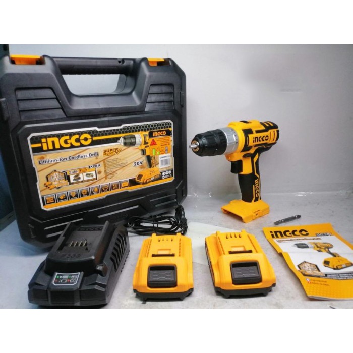 MESIN BOR CORDLESS 20V BOR BATERAI 20V INGCO CDLI200215