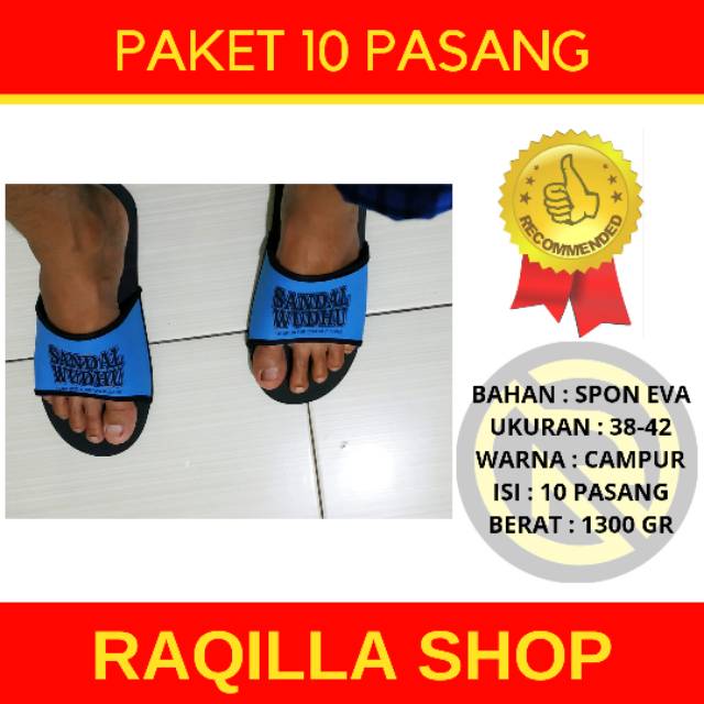 Paket 10 pasang sandal wudhu SELOP masjid  slop / sandal wudhu kokop selop