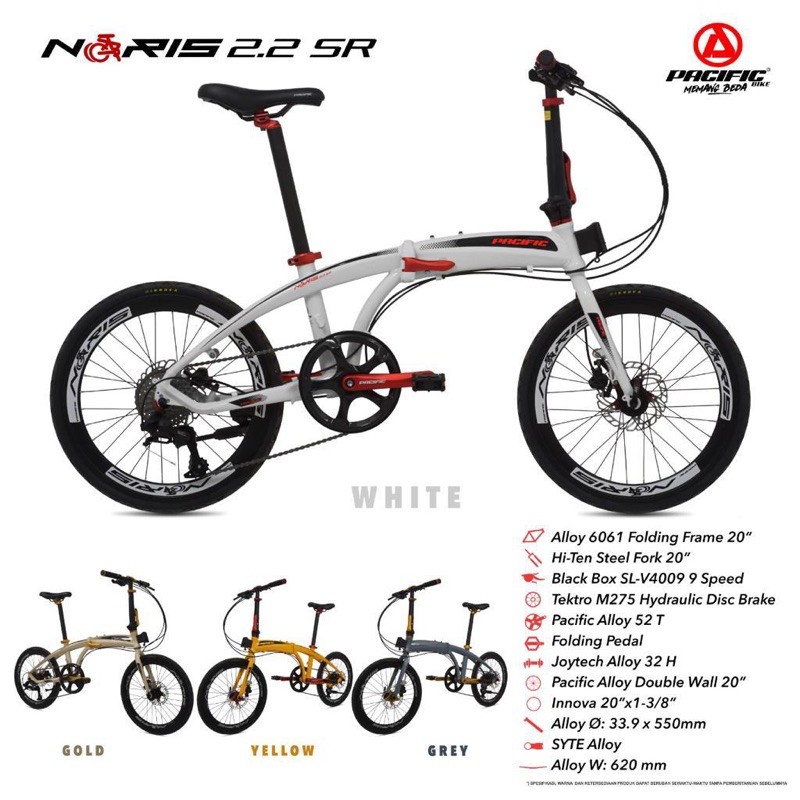 Sepeda lipat Foldingbike PACIFIC NORIS 2.2 SR 9speed
