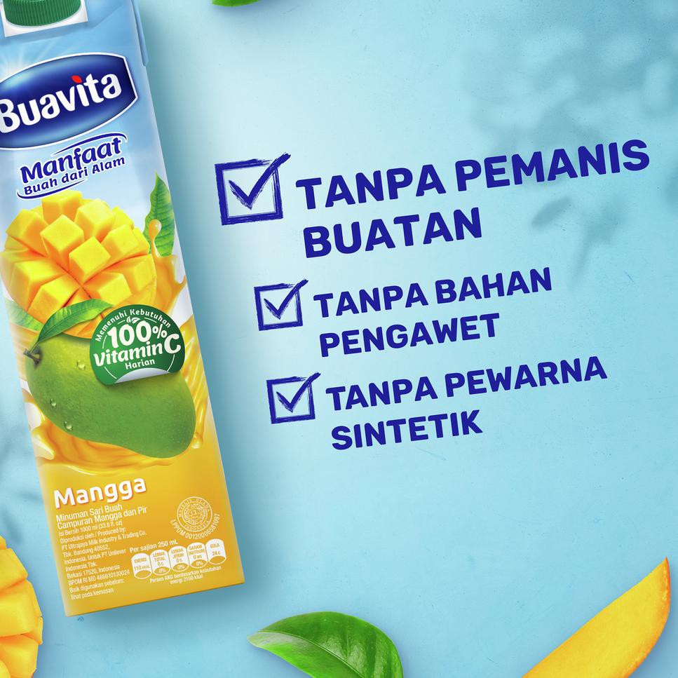 Terbaru Buavita Jus Buah Asli Mangga 1000 Ml Mango Juice Jus Mangga Shopee Indonesia