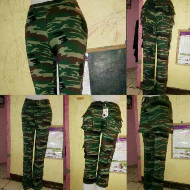 Celana olahraga loreng unclewest persit polos/saku