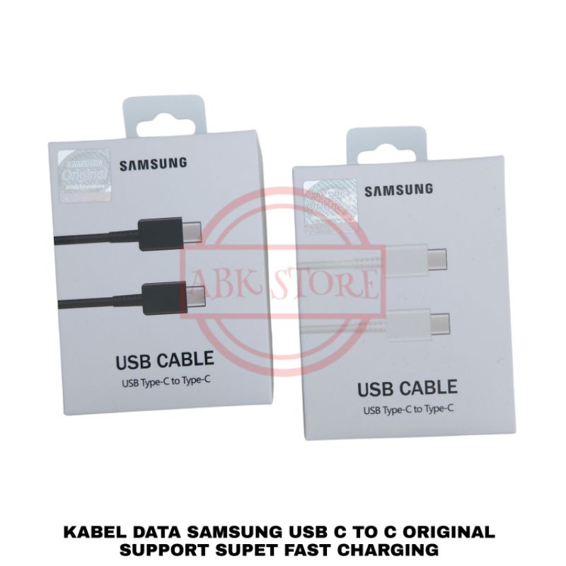 KABEL DATA SAMSUNG USB C TO C FOR GALAXY NOTE 10 PLUS, NOTE 20, S20, S21 PLUS , S22 ULTRA SUPER FAST CHARGING ORIGINAL