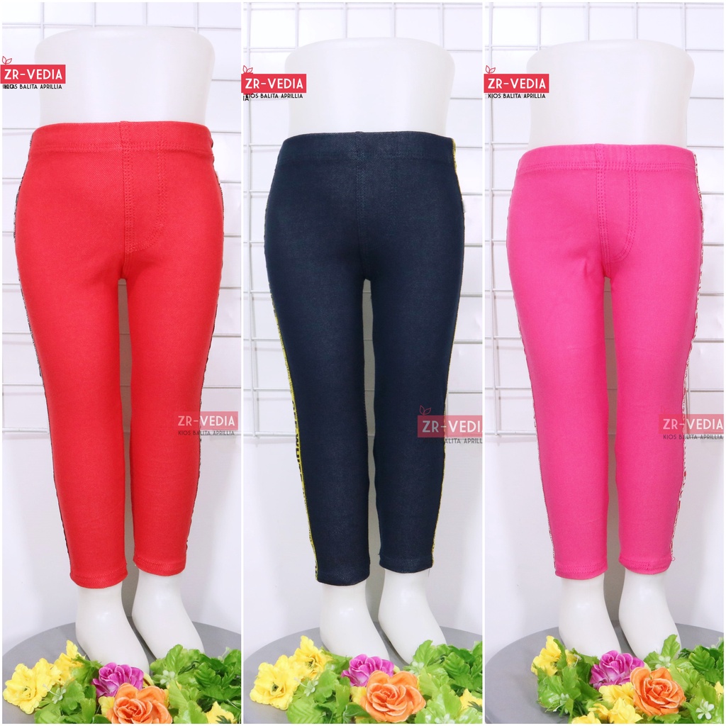 Jegging LIST Uk. 1-2 Tahun / Celana Panjang Polos Leging Polos List Legging Jeans Anak Balita Murah