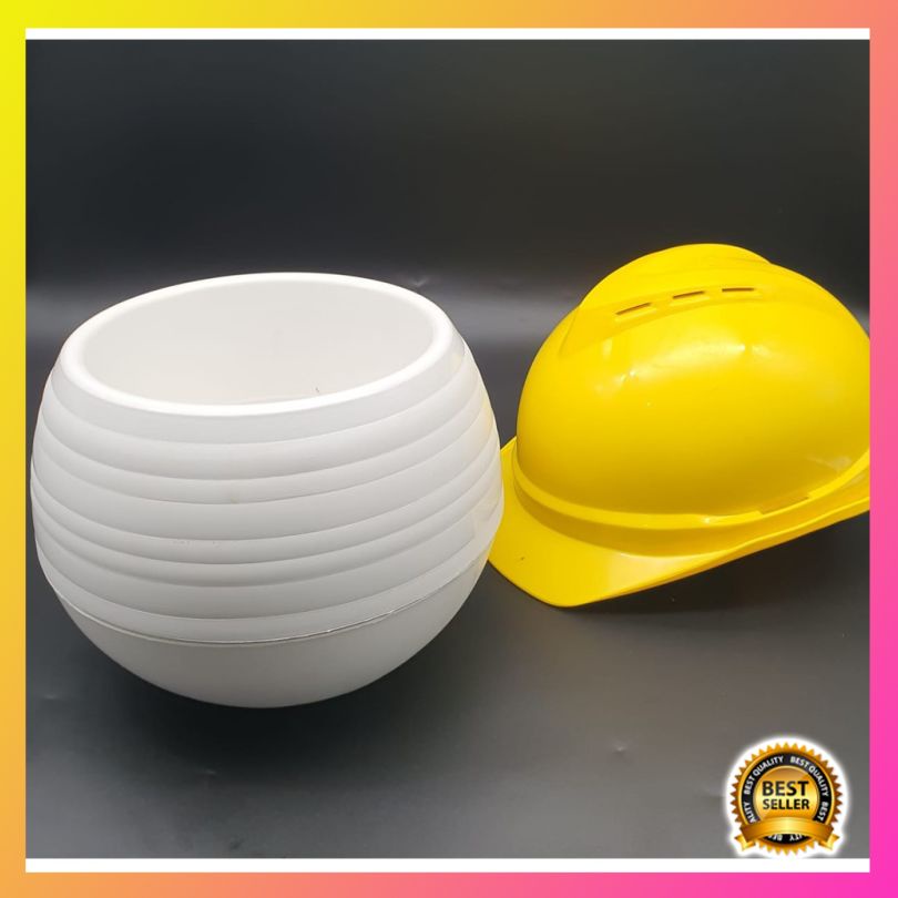 Pot bunga pot bola pot plastik putih size 25 pot bola sultan