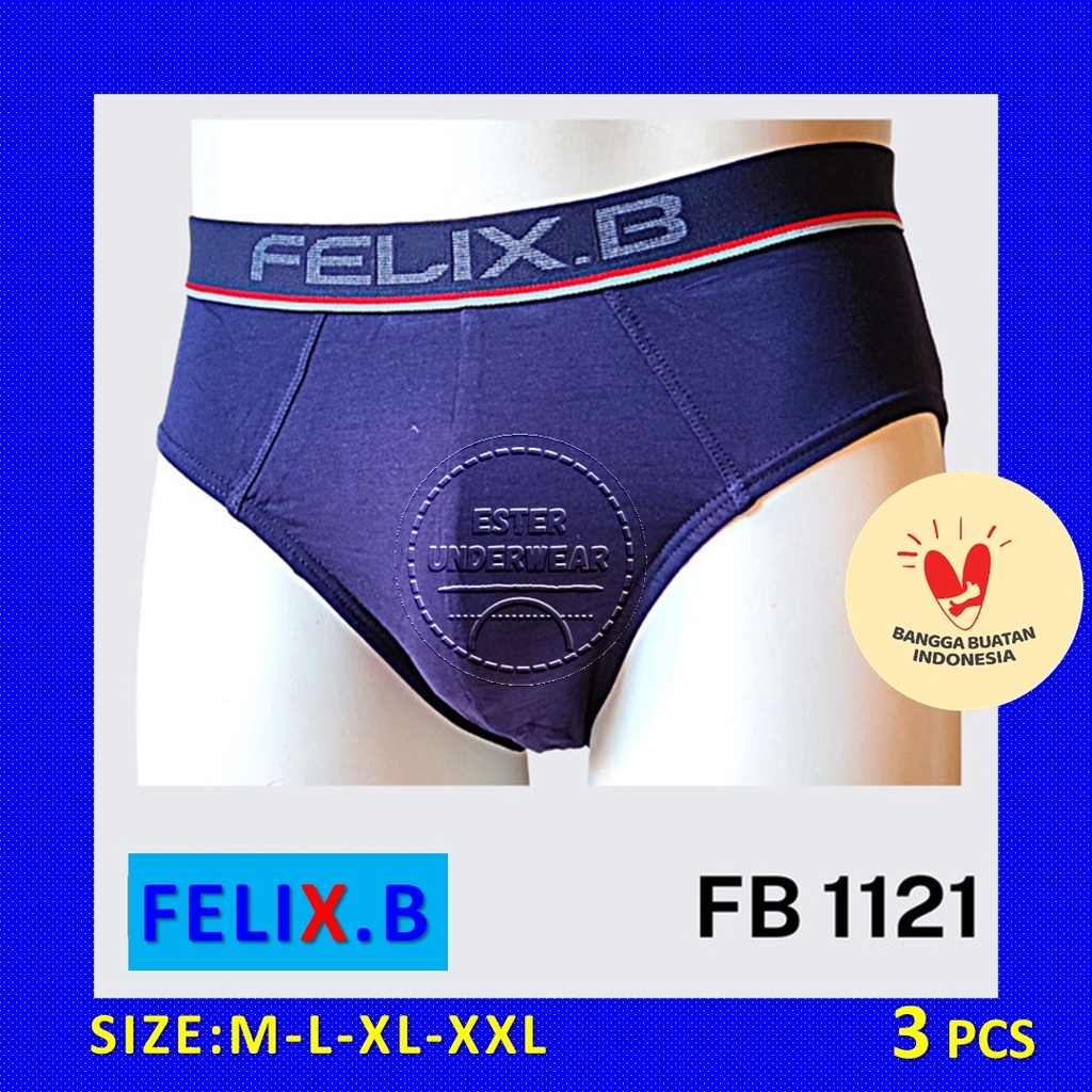 CELANA DALAM PRIA FELIX.B FB 1121 ISI 3 PCS | VISCOCSE SPANDEX