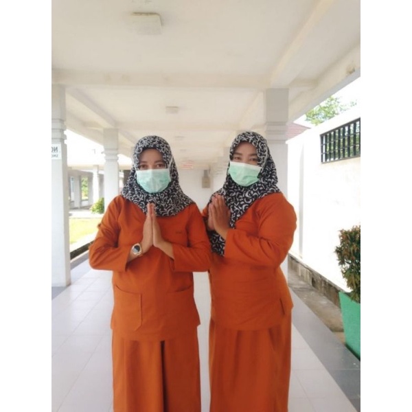 Baju Oka Rok - Stelan Oka Rok Panjang - Baju Dokter Jaga - Baju Dokter Model Rok - Seragam Perawat -