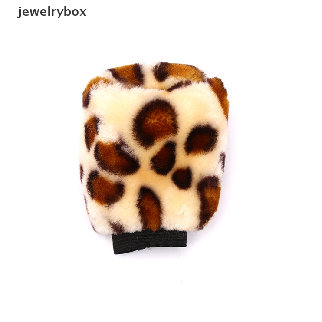 3pcs / Set Cover Stir Mobil Bahan Plush Motif Leopard Untuk Musim Dingin