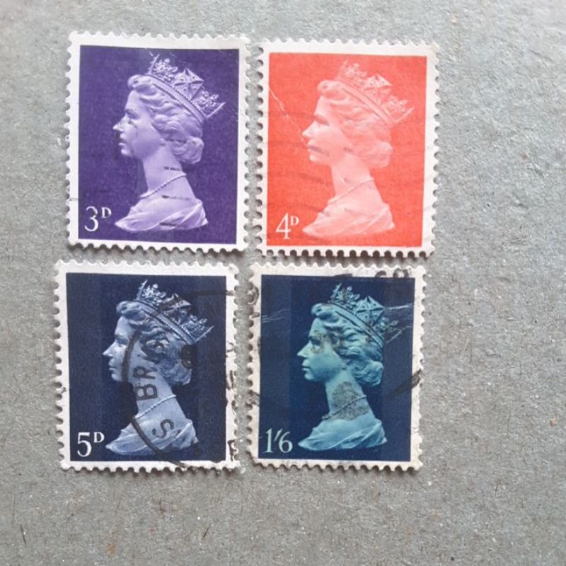 

Perangko Inggris 1967 queen elizabeth set 4 prangko