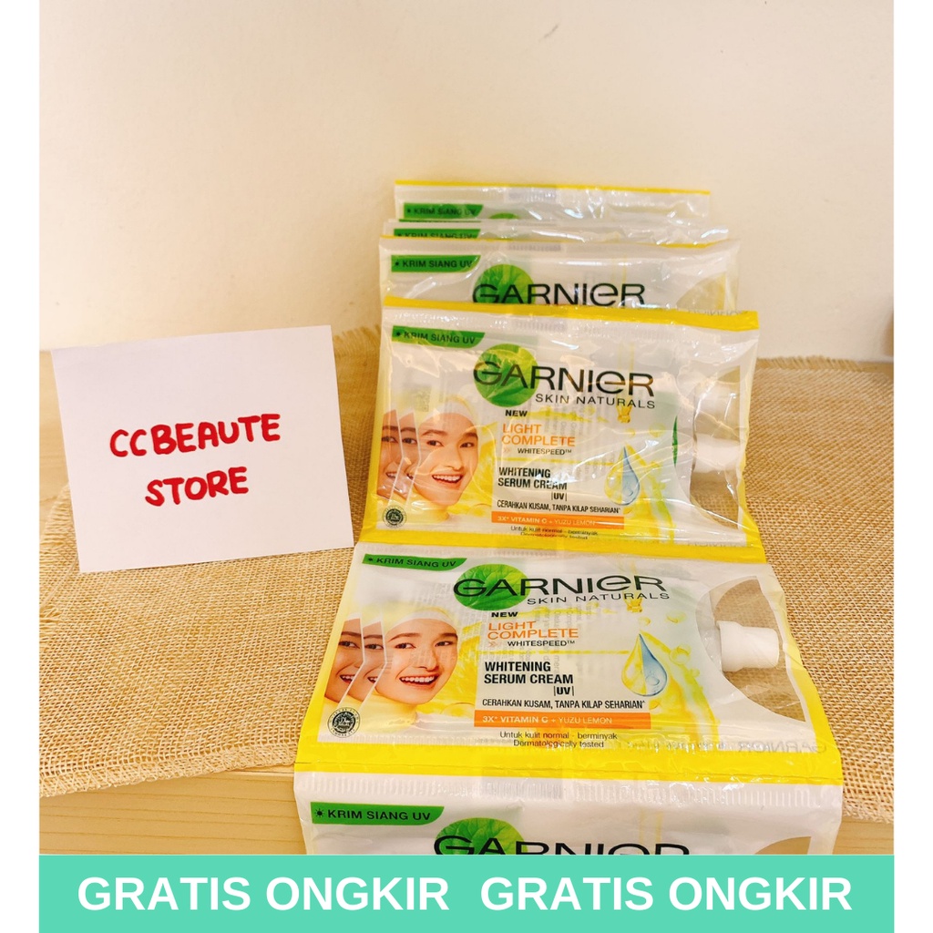 Garnier Light Complete Bright Complete Day Cream Serum Cream UV 7ml Sachet / Garnier Light Complete Cream Siang / Garnier Light Complete Krim Siang