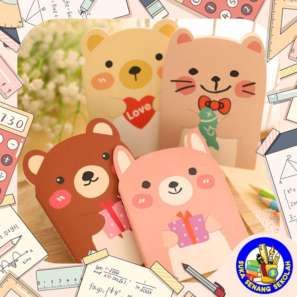 

Buku Catatan / Note Book / Notepad Mini Cute Bear B0045