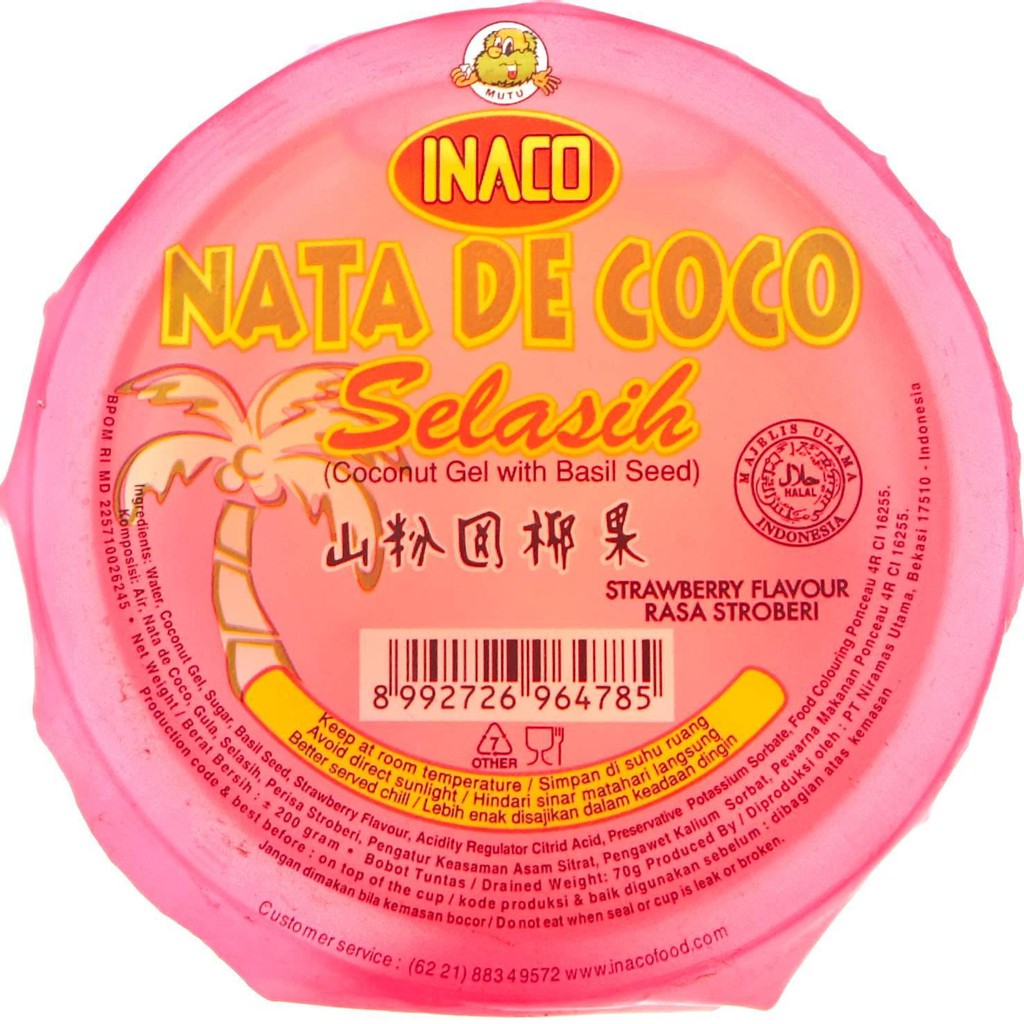 

INACO Nata De Coco Selasih Strawberry Cup 200g