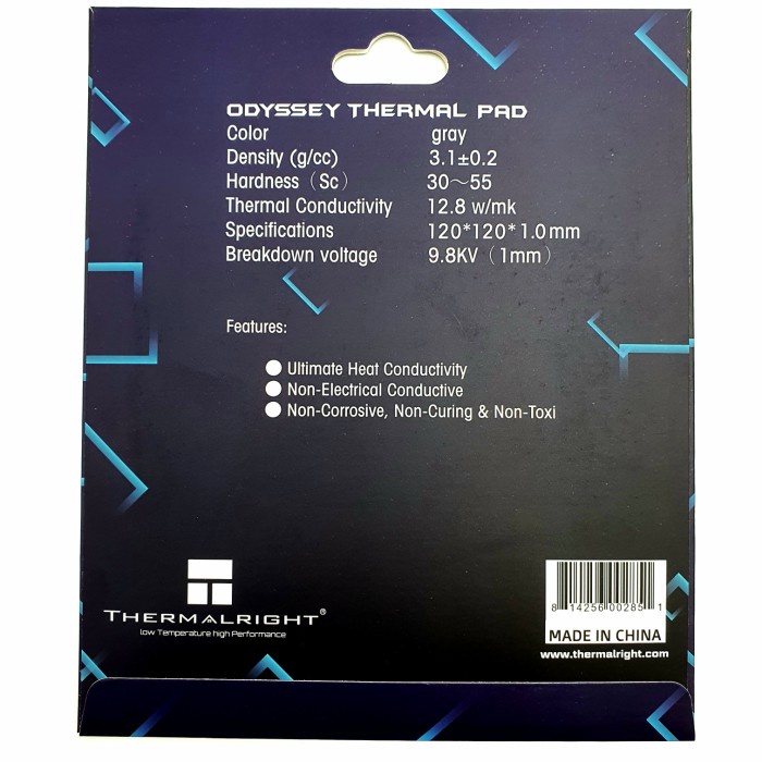 Thermalright Extreme Odyssey Thermal pad 120x120x1.0 mm ram vga 1mm