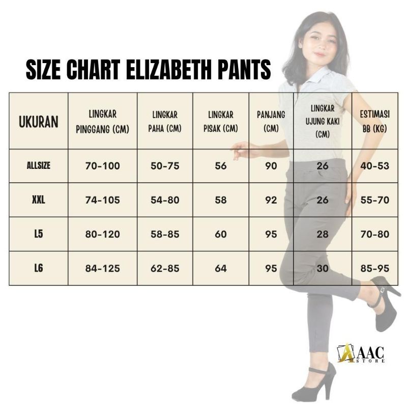 AAC Celana Chino Wanita Bahan Melar Elastis Elizabeth Pants