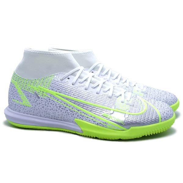 Sepatu Futsal Nike Superfly 8 Academy IC - White/Black/Metallic Silver