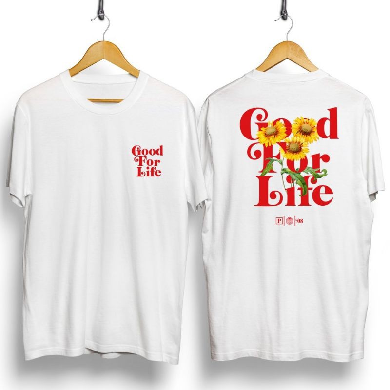 Fourfashion Kaos Pria Kaos Distro GOOD FOR LIFE White CN867