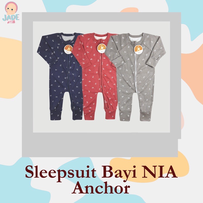 SLEEPSUIT BAYI NIA ANCHOR SERIES / SLEEPUIT BAYI / JUMPER PANJANG BAYI