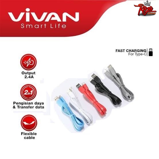 Kabel Charger Vivan CBC100S Type-C Cable Data New Vivan CBC100 100% Original Vivan