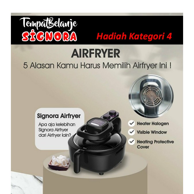 Signora Air Fryer Airfryer Panci Masak Goreng Tanpa Minyak
