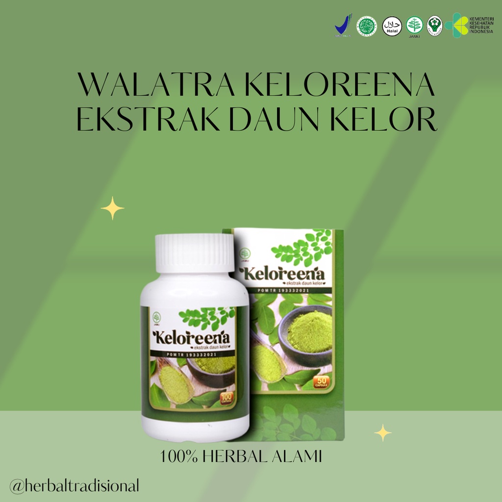 Jual Herbal Tradisional Keloreena Kapsul Asli Ekstrak Daun Kelor Original Bpom Halal Mui