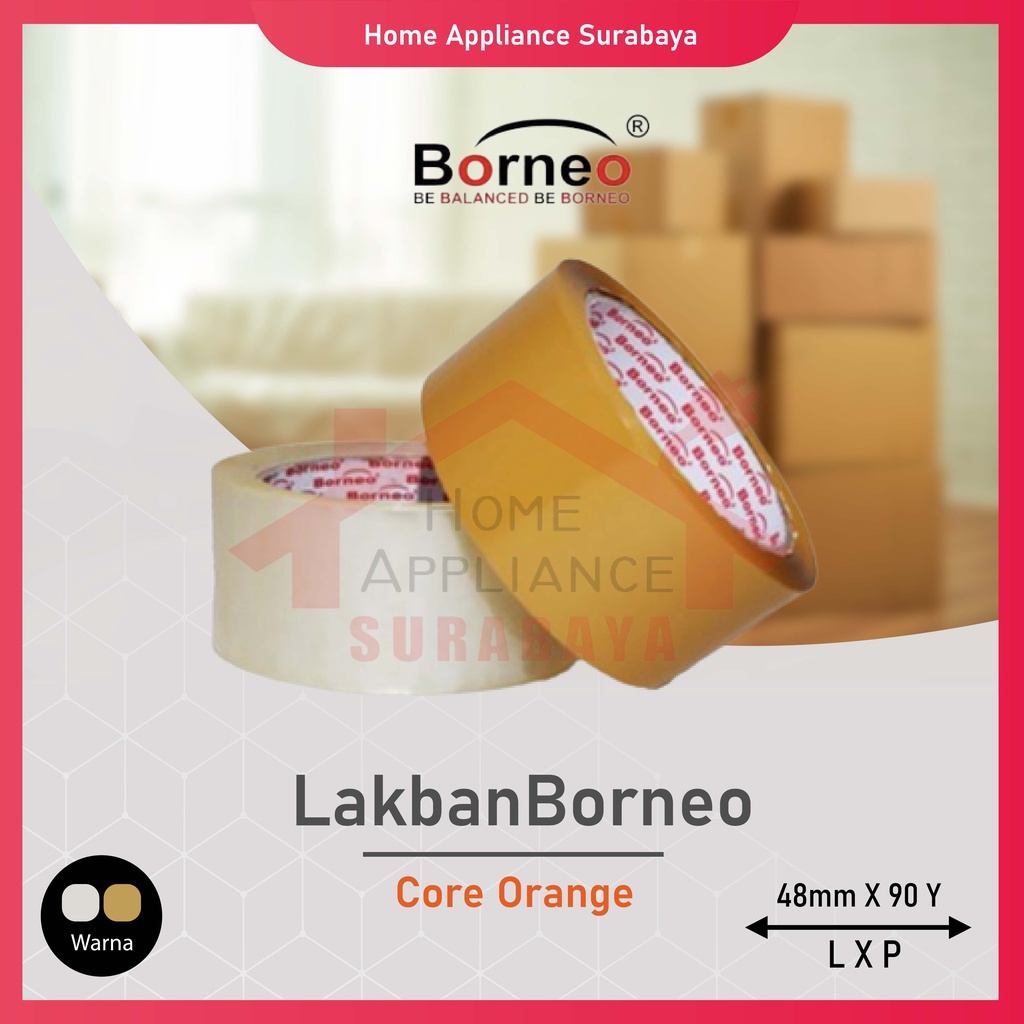 Lakban Isolasi BENING / COKLAT OPP BORNEO TAPE 2 Inch - 48mm x 90Yard / 48 mm x 90 Yard Original