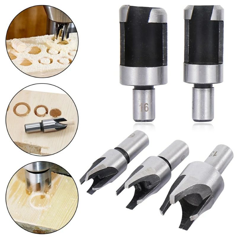 Set 4pcs Mata Bor Dowel Pembuat Pen Lubang Kayu Pocket Hole Plug Wood