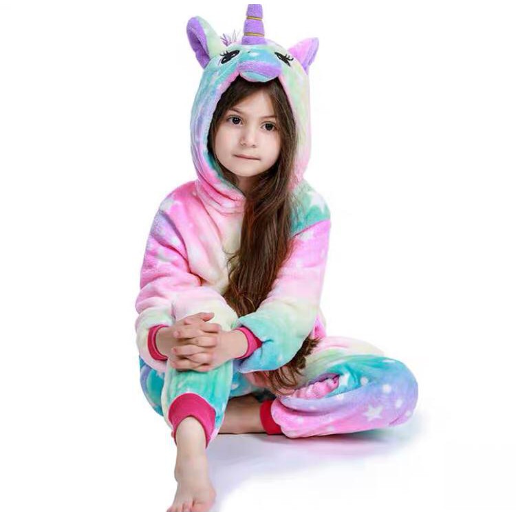 KOSTUM ONESIE UNICORN COSMIC FLYING HORSE ANAK PIYAMA COSPLAY PESTA