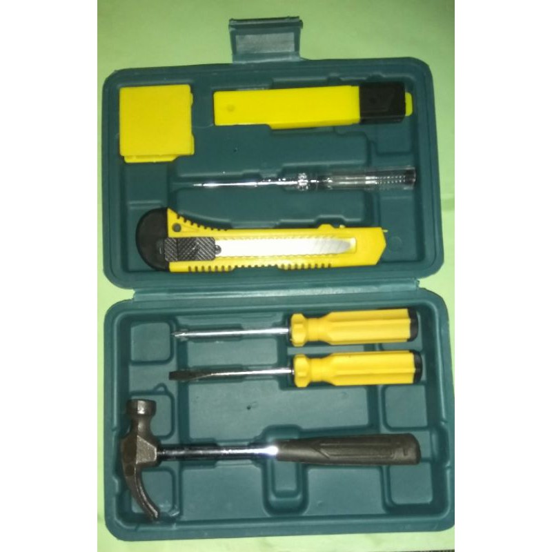 Tools Box palu Cutter Tespen meteran plus Box