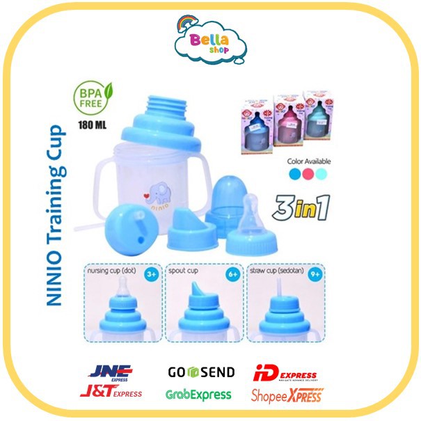 Ninio Training Cup 3in1/ Botol Minum Anak 180ml F-388 - BELLA SHOP