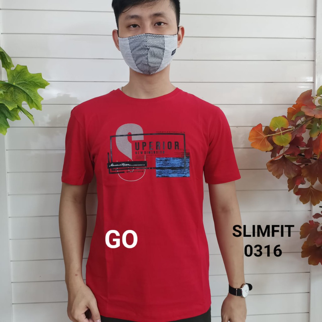 gof MAXMILLIAN KAOS B (Slimfit) Pakaian Pria Atasan Kaos Oblong Santai Original Lengan Pendek