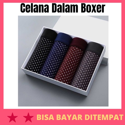Celana Dalam Boxer Brief Pria Size 4PCS / Celana Dalam Cd Boxer Boxser Bokser Pria Laki Laki Dewasa 