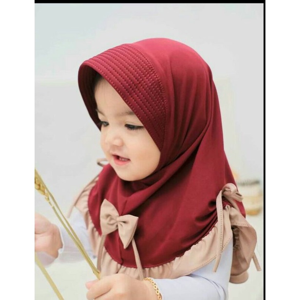 Hijab anak kerut samping
