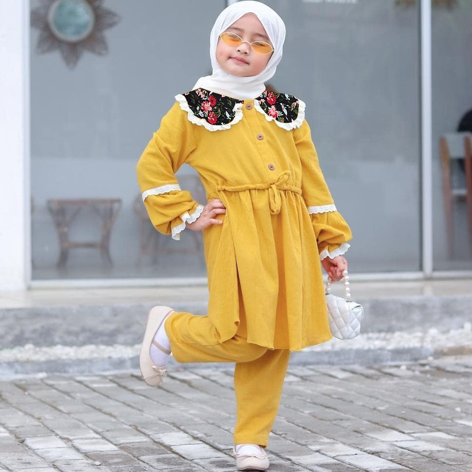 AS FASHION-COD-REALPICT-SETELAN ANAK PEREMPUAN TERBARU-SETELAN ANAK MUSLIM-STELAN BAJU DAN CELANA ANAK PEREMPUAN MUSLIM-SETELAN LEBARAN