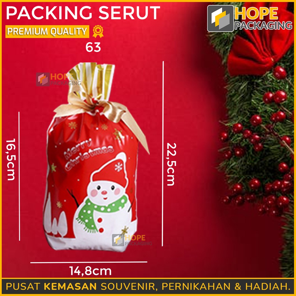 PROMO MIX Natal Packing Plastik Cookies / Tahun Baru Plastik Serut Gambar Lucu Unik Kemasan Kue Coklat