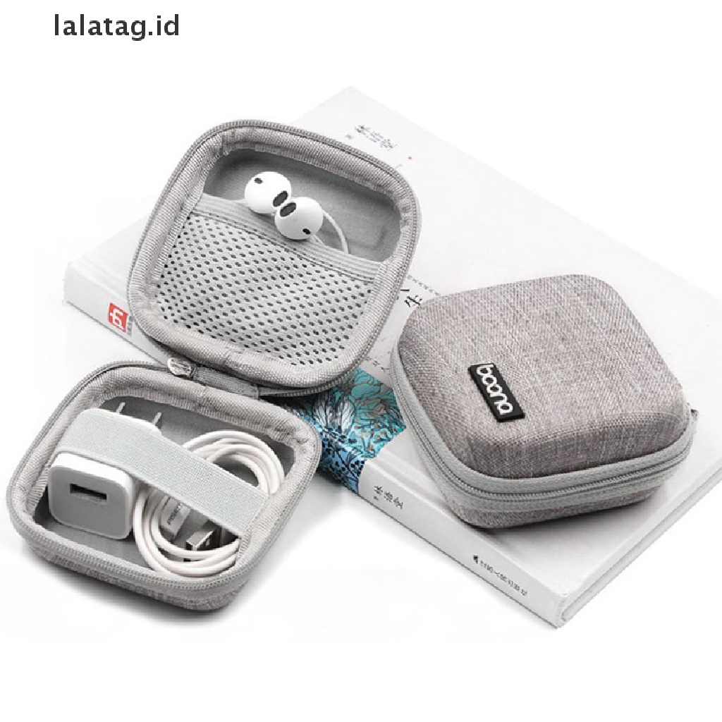 (Flyag) Tas Hard Case Cover Proteksi Kabel Data / Earphone / Gadget Digital