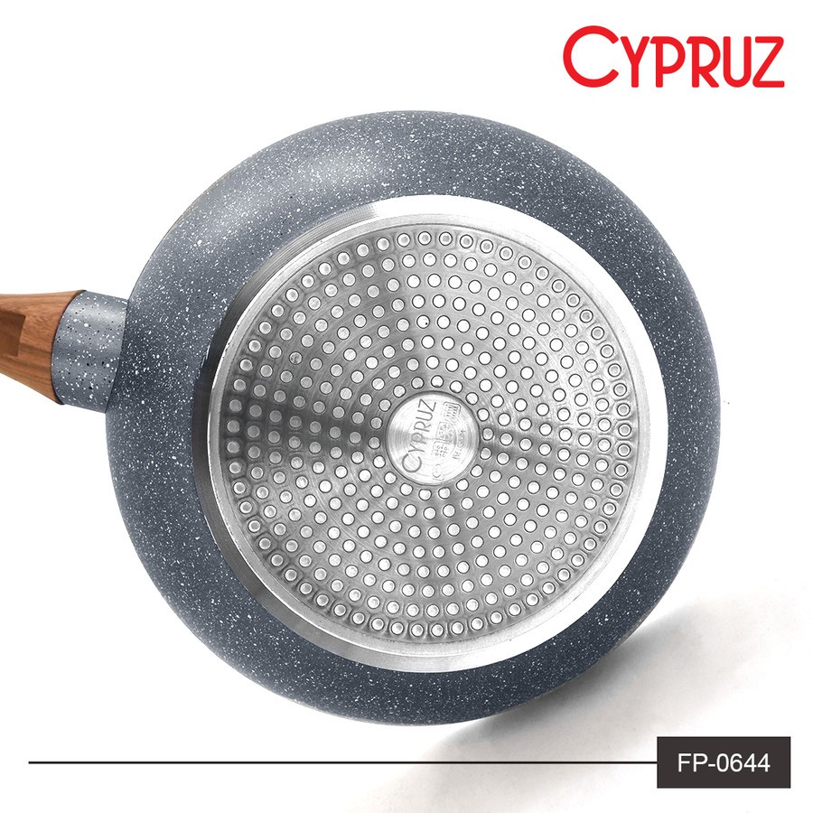 Cypruz FP-0644 Fry Wok Marble Bakelite Kayu 28cm