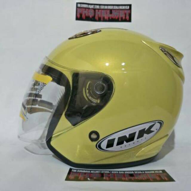 Promo hot helm basic best best1 model ink centro free box (KUNING LEMON)