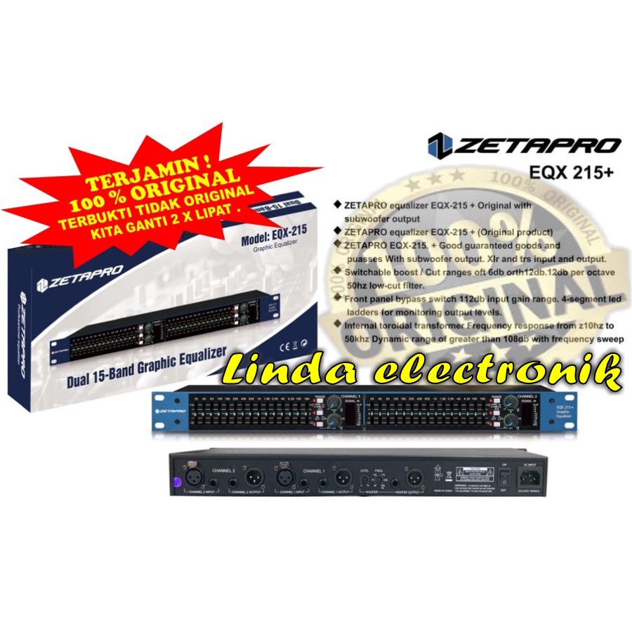 Equalizer ZETAPRO EQX 215 + Subwoofer zetapro eqx 215 plus