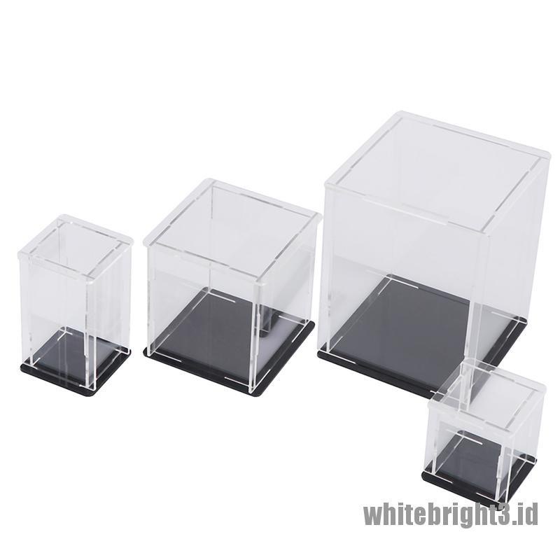 (white3) Kotak Display Akrilik Transparan Anti Debu / UV