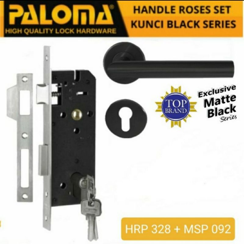 Handle Pintu Satu Set PALOMA HRP 328 + MSP 1122 Kunci Pintu Set Gagang Pintu Rumah