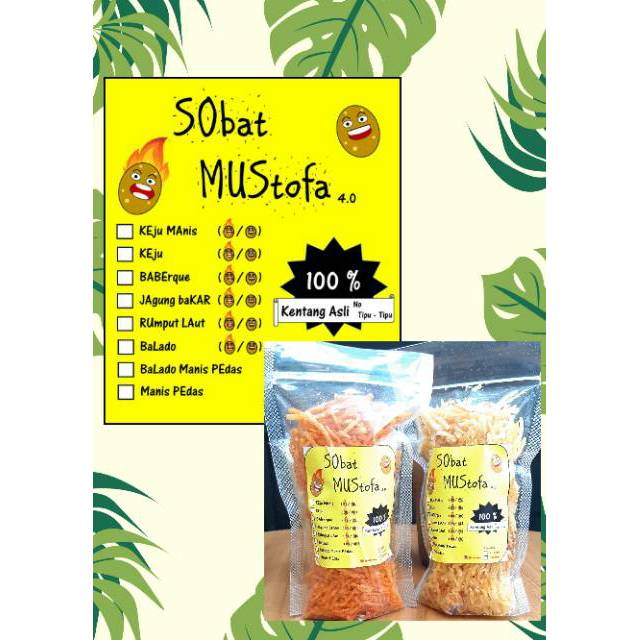 

Keripik Sobat Mustofa Kentang Mustofa / Kentang Murah/ Keripik Kentang/Murah