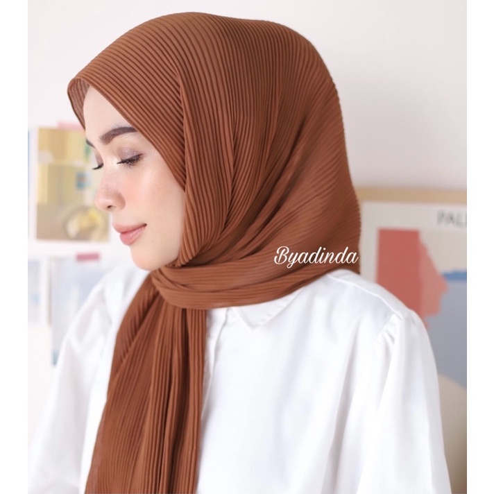 𝐁𝐘 𝐀𝐃𝐈𝐍𝐃𝐀 Pashmina Plisket Full Lidi Ceruty Babydoll Pasmina premium Hijab Instant Jilbab